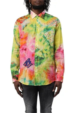 Dsquared2 Overhemden, Heren, Veelkleurig, M, Katoen, Rood Paisley Overhemd Lange Mouwen