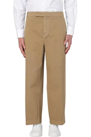Thom Browne Broeken, Heren, Bruin, XL, Katoen, Relaxed Fit Katoenen Chino Broek