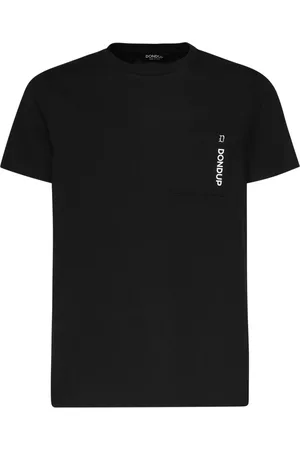 Dondup Tops, Heren, Zwart, S, Katoen, Zwart Katoenen Jersey Crew Neck T-shirt