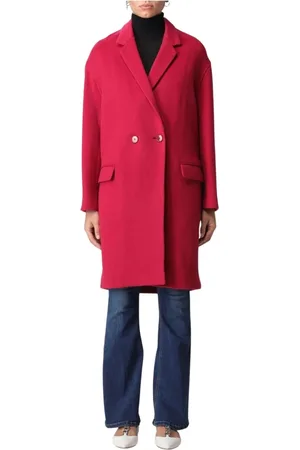 Isabel Marant Mantels, Dames, Roze, S, Wol, Luxe Wol Kasjmier Dubbelbreasted Jas
