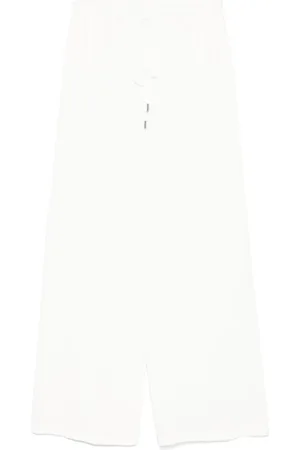 ERMANNO SCERVINO Broeken, Dames, Wit, M, Witte broek met elastische tailleband en zakken