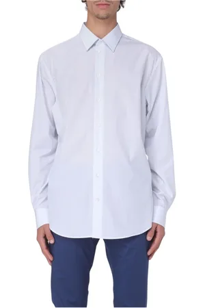 Emporio Armani Overhemden, Heren, Wit, L, Katoen, Elegante Blauwe Overhemd