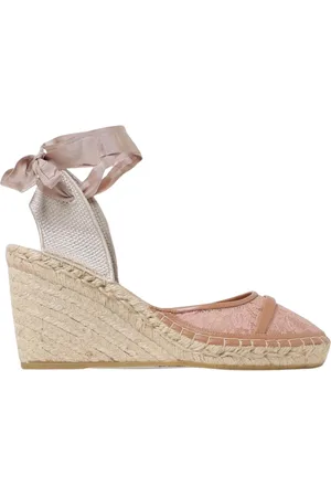 MALONE SOULIERS Schoenen, Dames, Roze, 35 EU, Leer, Roze Kant Wig Espadrilles
