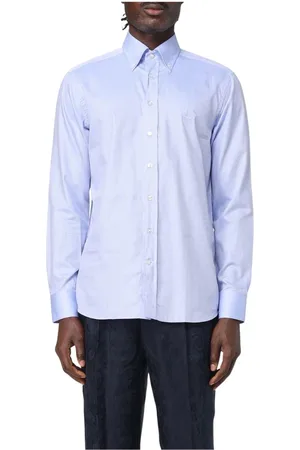 Etro Overhemden, Heren, Blauw, XL, Katoen, Elegante Witte Katoenen Overhemd