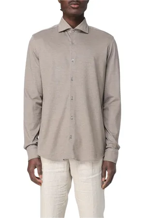 Paul & Shark Overhemden, Heren, , M, Blauw Gebreid Shirt met Lange Mouwen