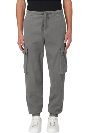 Dolce & Gabbana Broeken, Heren, Grijs, L, Katoen, Grijze Cargo Broek met Zakken