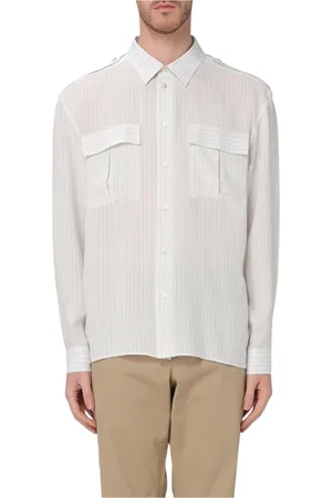 Saint Laurent Overhemden, Heren, , M, Gestreepte Zijden Casual Overhemd