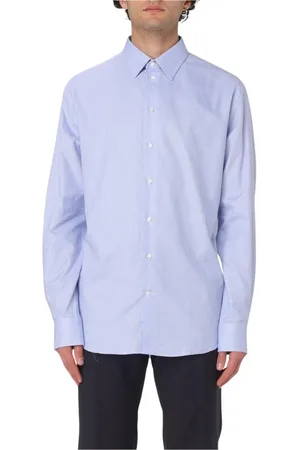 Emporio Armani Overhemden, Heren, Blauw, L, Katoen, Moderne Blauwe Overhemd