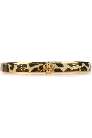 Tory Burch Accessoires, Dames, Veelkleurig, M, Metalen Armband met Gedrukt Design