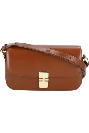 A.P.C. Tassen, Dames, Bruin, ONE Size, Leer, Bruine leren schoudertas
