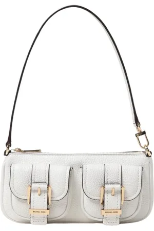 Michael Kors Tassen, Dames, Wit, ONE Size, Leer, Gestructureerde Leren Schoudertas