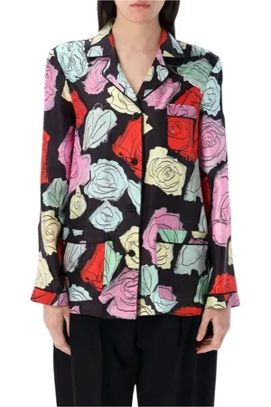 Marni Blouses & Shirts, Dames, Veelkleurig, 2Xl, Zijden Bloemenblouse