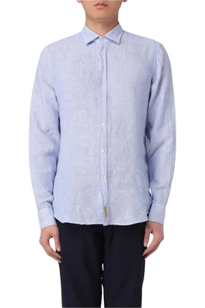 B.D.BAGGIES Overhemden, Heren, Blauw, S, Linnen, Klassieke Linnen Overhemd Lange Mouwen