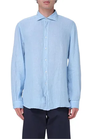 FAY Overhemden, Heren, Blauw, L, Verfijnde Casual Button-Up Shirt