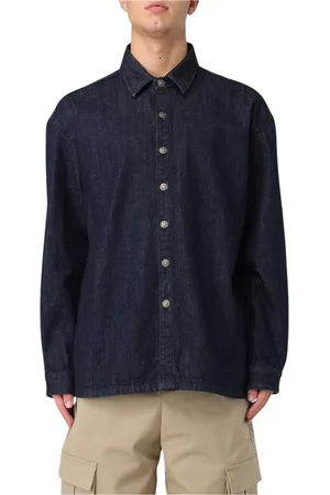 424 FAIRFAX Overhemden, Heren, Zwart, M, Denim, Zwarte Denim Overhemd voor Mannen