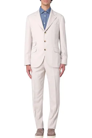 Brunello Cucinelli Pakken, Heren, , 2Xl, Tweed, Tweedelig Pak Tijdloze Elegantie