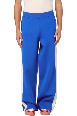 WALES BONNER Broeken, Heren, Blauw, M, Blauwe Gebreide Streep Broek