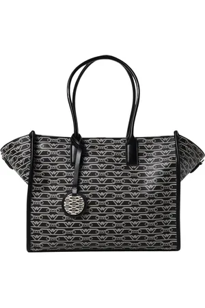 Emporio Armani Tassen, Dames, Zwart, ONE Size, Elegante Zwarte Logotas