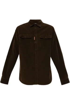 Dsquared2 Overhemden, Heren, Bruin, M, Katoen, Corduroy Overhemd