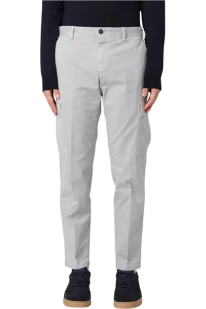 PT Torino Broeken, Heren, Grijs, L, Katoen, Cargo Broek Relaxte Pasvorm Burnt