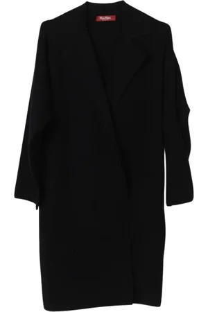 Max Mara Mantels, Dames, Zwart, L, Elegante Zwarte Kraagjas