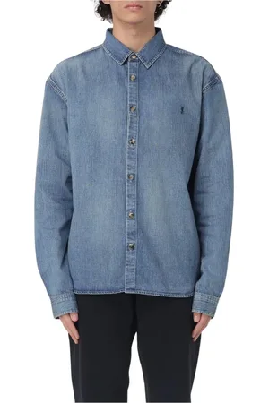 Saint Laurent Overhemden, Heren, Blauw, M, Denim, Denim Casual Overhemd