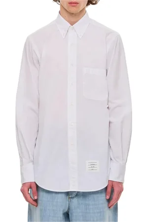 Thom Browne Overhemden, Heren, Wit, L, Katoen, Witte Poplin Overhemd