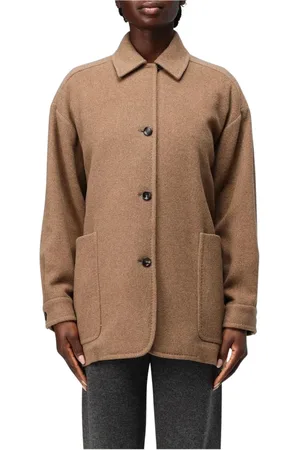 Max Mara Mantels, Dames, Bruin, XS, Wol, Stijlvolle Wollen Jas