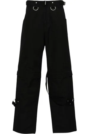 Givenchy Broeken, Heren, Zwart, L, Zwarte Cargo Broek met Verstelbare Gesp