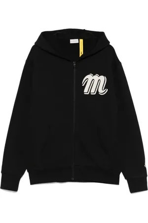 Moncler Sweatshirts & Hoodies, Heren, Zwart, L, Zwarte Zip-Up Sweater Mercedes Benz