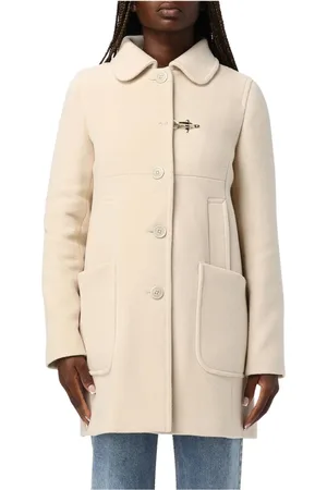FAY Mantels, Dames, Wit, M, Wol, Elegante Wollen Jas