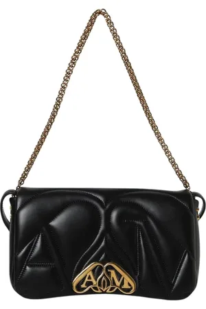 Alexander McQueen Tassen, Dames, Zwart, ONE Size, Gewatteerde Schoudertas voor Vrouwen