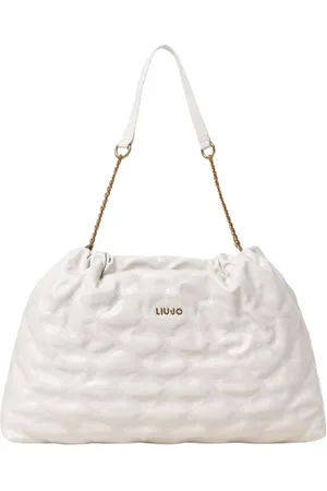 Liu Jo Tassen, Dames, Wit, ONE Size, Leer, Stijlvolle Gewatteerde Schoudertas Kettingriem