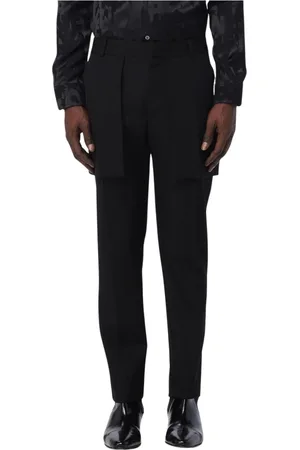 Alexander McQueen Broeken, Heren, Zwart, M, Wol, Stijlvolle Wollen Broek Uniek Ontwerp