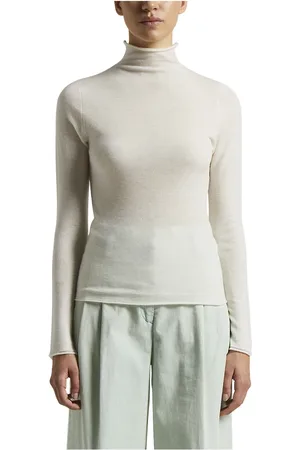 PESERICO SIGN Truien, Dames, Wit, XL, Wol, Extra fijne merinowol en pailletten trui