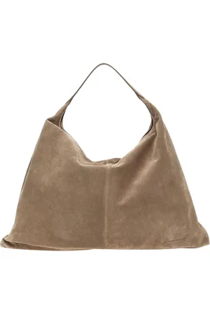 Brunello Cucinelli Tassen, Dames, Grijs, ONE Size, Leer, Grijze leren schoudertas