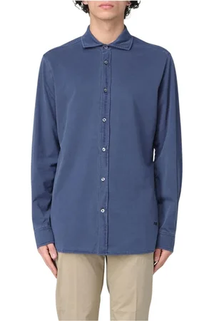 Woolrich Overhemden, Heren, Blauw, S, Denim, Klassieke Denim Overhemd