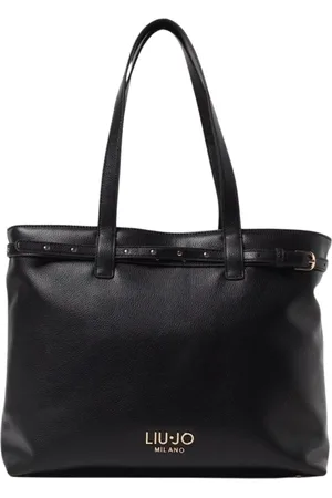 Liu Jo Tassen, Dames, Zwart, ONE Size, Leer, Zwarte Schoudertas met Riemdetail