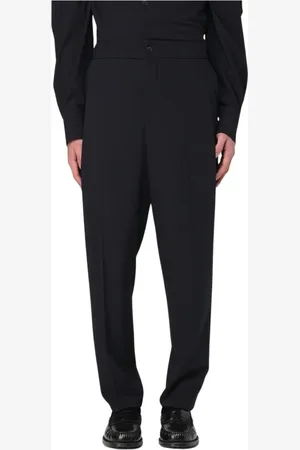 Giorgio Armani Broeken, Heren, Blauw, L, Wol, Elegante Wollen Broek