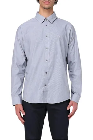 Armani Exchange Overhemden, Heren, Blauw, M, Katoen, Blauw Overhemd met Lange Mouwen
