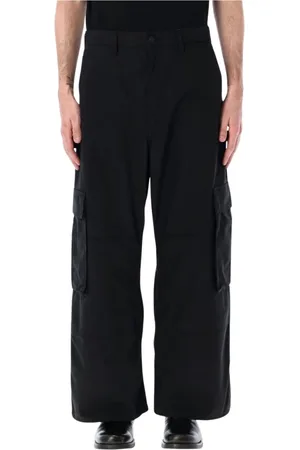 JUNYA WATANABE Broeken, Heren, Zwart, M, Stijlvolle Zwarte Wide Leg Cargo Broek
