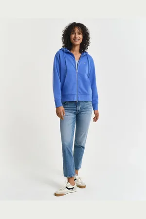 GANT Sweatshirts & Hoodies, Dames, Blauw, S, Katoen, Sweatshirts & Hoodies