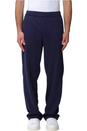 Msgm Broeken, Heren, Blauw, M, Katoen, Navy Katoenmix Trainingsbroeken