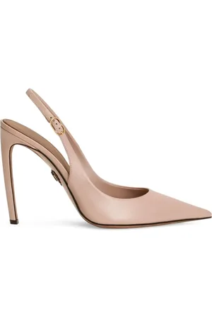 Dolce & Gabbana Schoenen, Dames, Roze, 37 EU, Beige Slingback Hoge Hak Sandalen