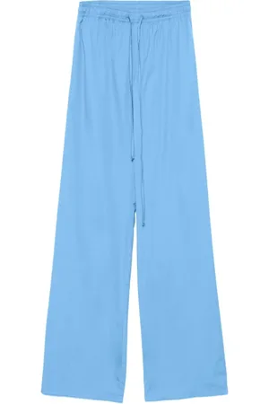 ERMANNO SCERVINO Broeken, Dames, Blauw, S, Blauwe Trekkoordbroek