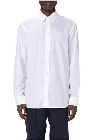 Etro Overhemden, Heren, Wit, L, Katoen, Witte Poplin Overhemd voor Mannen