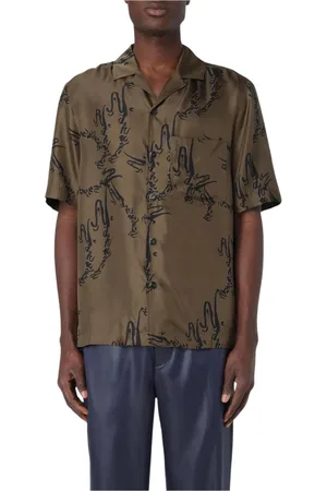 Nanushka Overhemden, Heren, Bruin, S, Bruine Calligraphy Shirt voor Mannen