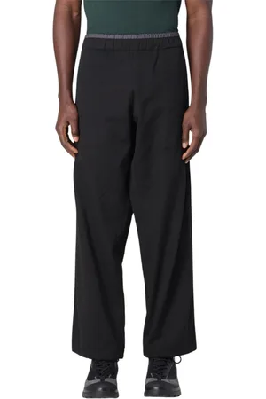 RANRA Broeken, Heren, Zwart, XL, Zwarte Straight-Leg Broek met Elastische Tailleband