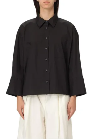 Michael Kors Blouses & Shirts, Dames, Zwart, M, Katoen, Witte Poplin Overhemd voor Vrouwen
