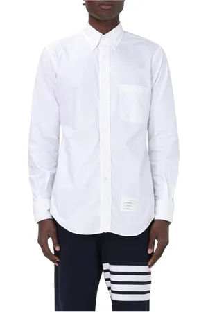 Thom Browne Overhemden, Heren, Wit, S, Katoen, Wit Casual Overhemd Lange Mouw